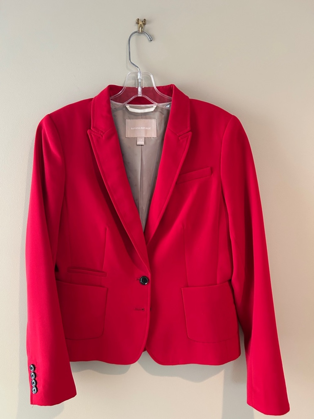 Banana Republic Bright Red Single-Button Blazer